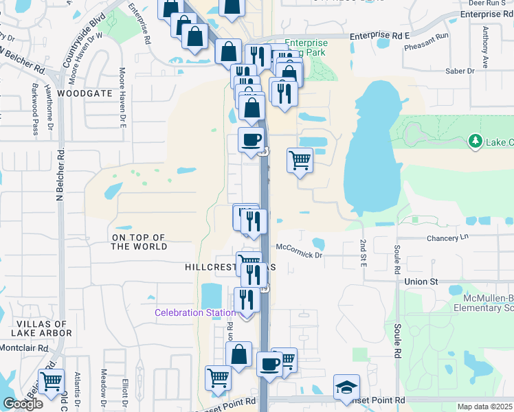map of restaurants, bars, coffee shops, grocery stores, and more near in Clearwater