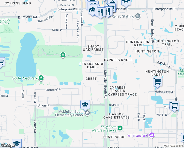 map of restaurants, bars, coffee shops, grocery stores, and more near 3035 Leanne Court in Clearwater