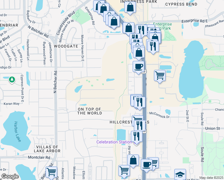 map of restaurants, bars, coffee shops, grocery stores, and more near 2469 Franciscan Drive in Clearwater
