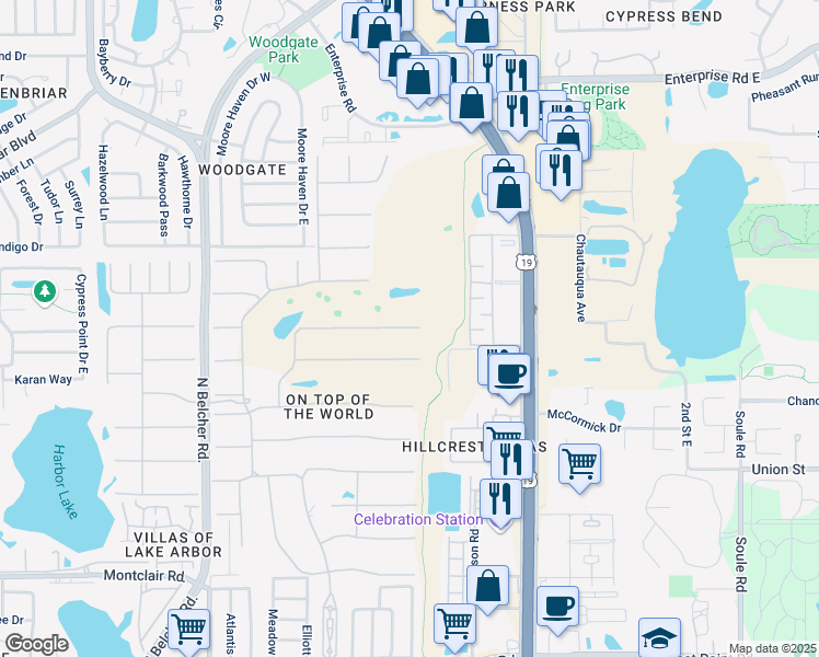 map of restaurants, bars, coffee shops, grocery stores, and more near 2469 Franciscan Drive in Clearwater