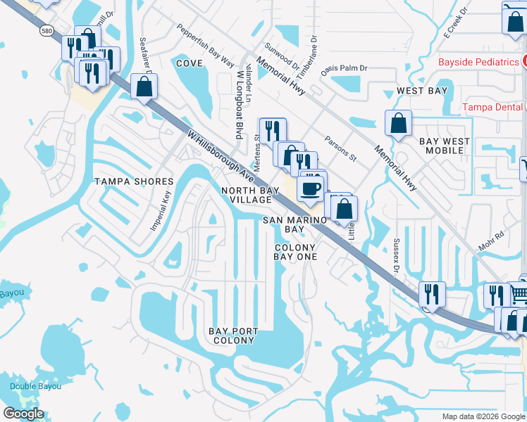 map of restaurants, bars, coffee shops, grocery stores, and more near b7 Newtown Circle in Town 'n' Country