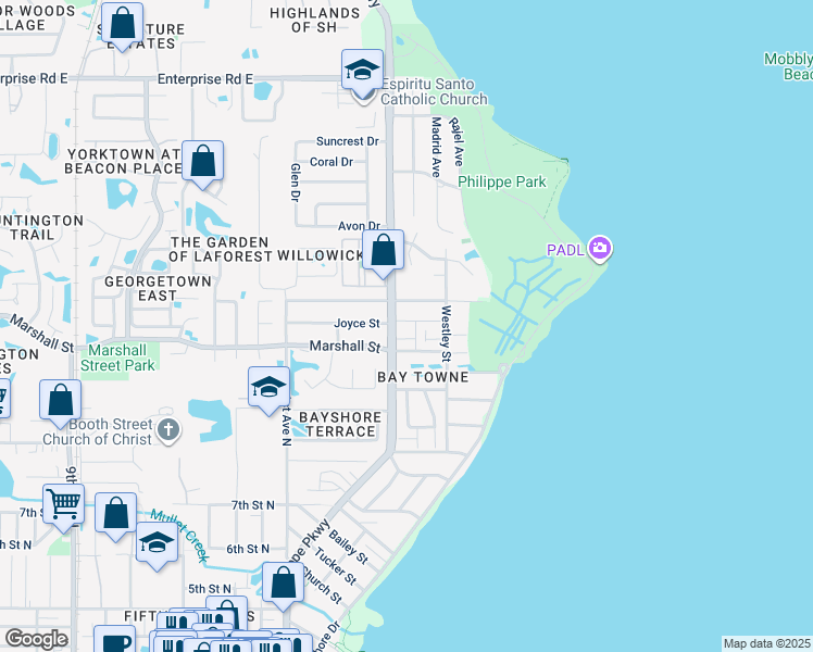map of restaurants, bars, coffee shops, grocery stores, and more near 1700 Nantucket Street in Safety Harbor