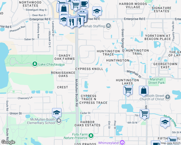 map of restaurants, bars, coffee shops, grocery stores, and more near 2370 Messenger Circle in Safety Harbor