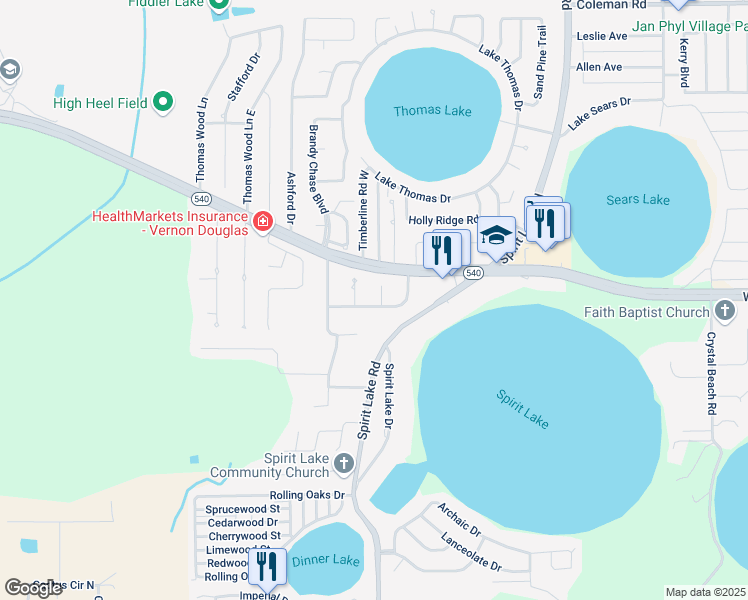 map of restaurants, bars, coffee shops, grocery stores, and more near 4211 Shadow Wood Drive in Winter Haven