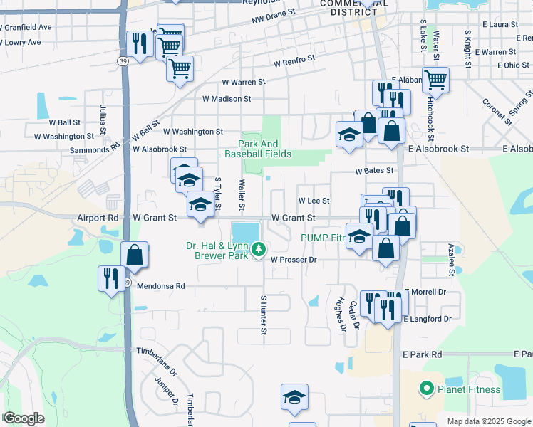 map of restaurants, bars, coffee shops, grocery stores, and more near 1307 Spanish Oak Lane in Plant City