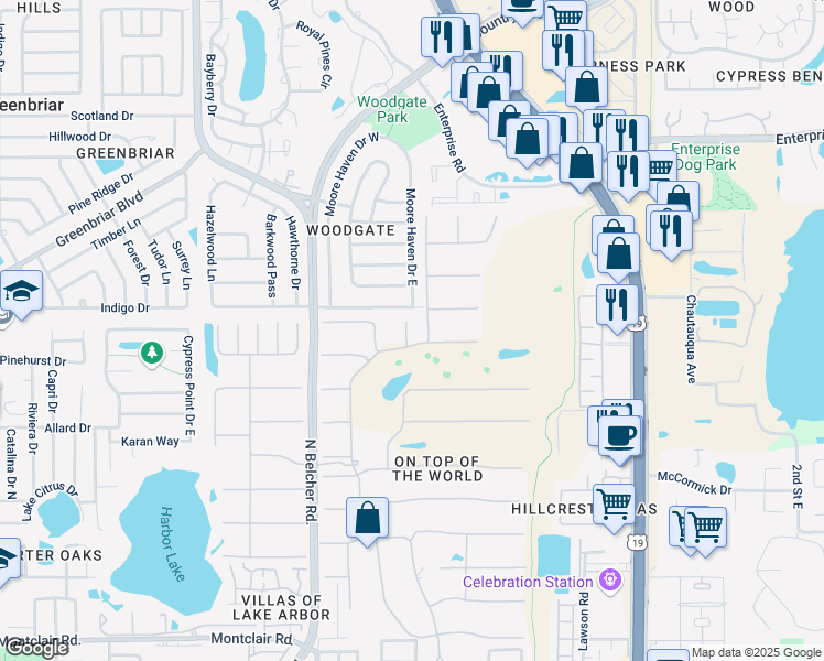 map of restaurants, bars, coffee shops, grocery stores, and more near 2295 Mexican Way in Clearwater