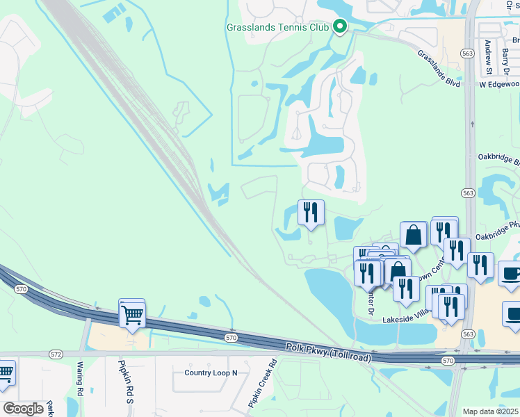 map of restaurants, bars, coffee shops, grocery stores, and more near 1494-1798 Wilkinson Road in Lakeland