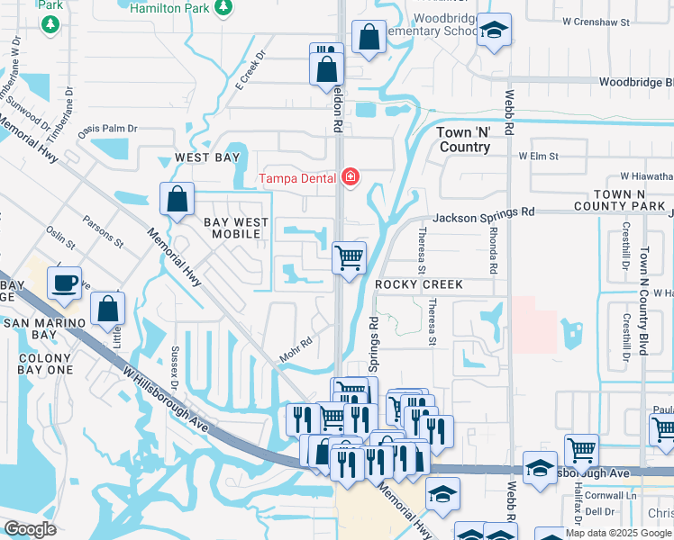 map of restaurants, bars, coffee shops, grocery stores, and more near 8929 Beacon Lakes Drive in Town 'n' Country