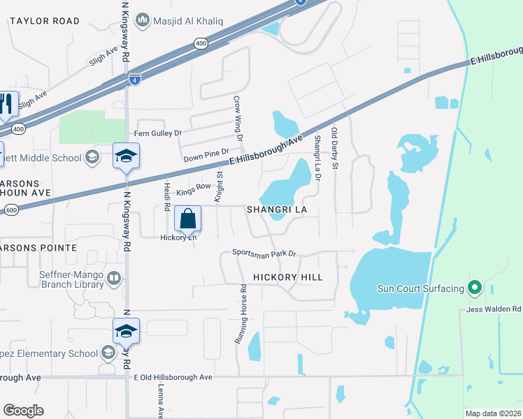 map of restaurants, bars, coffee shops, grocery stores, and more near 508 Gay Road in Seffner