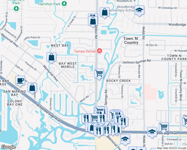 map of restaurants, bars, coffee shops, grocery stores, and more near 8929 Beacon Lakes Drive in Town 'n' Country