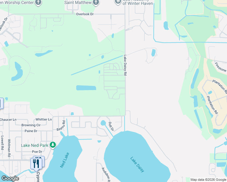 map of restaurants, bars, coffee shops, grocery stores, and more near 1-99 Wright Street in Cypress Gardens