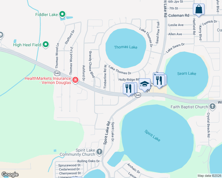 map of restaurants, bars, coffee shops, grocery stores, and more near 4217 Shadow Wood Drive in Winter Haven
