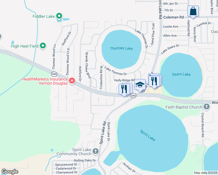 map of restaurants, bars, coffee shops, grocery stores, and more near 3101 Harmon Lane in Jan Phyl Village