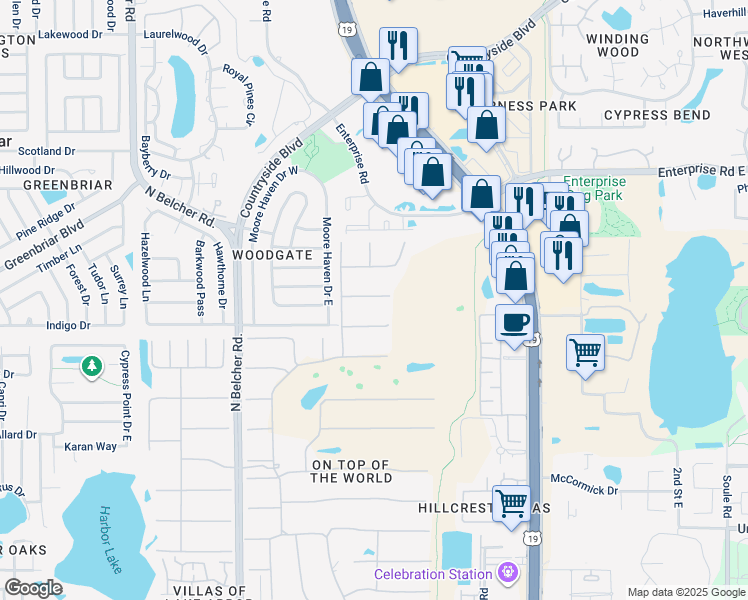 map of restaurants, bars, coffee shops, grocery stores, and more near 2435 Sumatran Way in Clearwater