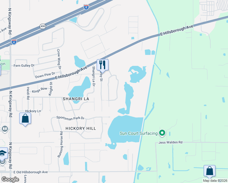 map of restaurants, bars, coffee shops, grocery stores, and more near 828 John Cressler Drive in Seffner