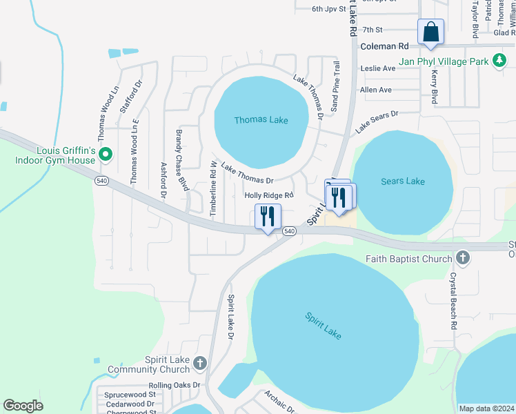 map of restaurants, bars, coffee shops, grocery stores, and more near 3067 Saint Paul Drive in Jan Phyl Village