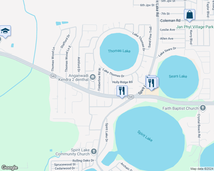 map of restaurants, bars, coffee shops, grocery stores, and more near 3113 Harmon Lane in Jan Phyl Village