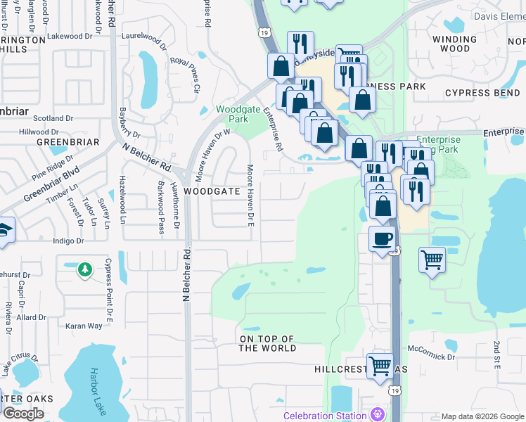 map of restaurants, bars, coffee shops, grocery stores, and more near 2435 Sumatran Way in Clearwater