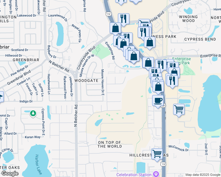 map of restaurants, bars, coffee shops, grocery stores, and more near 2435 Sumatran Way in Clearwater