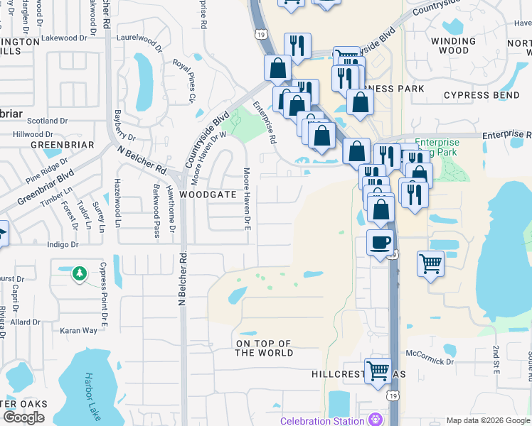 map of restaurants, bars, coffee shops, grocery stores, and more near 2435 Sumatran Way in Clearwater