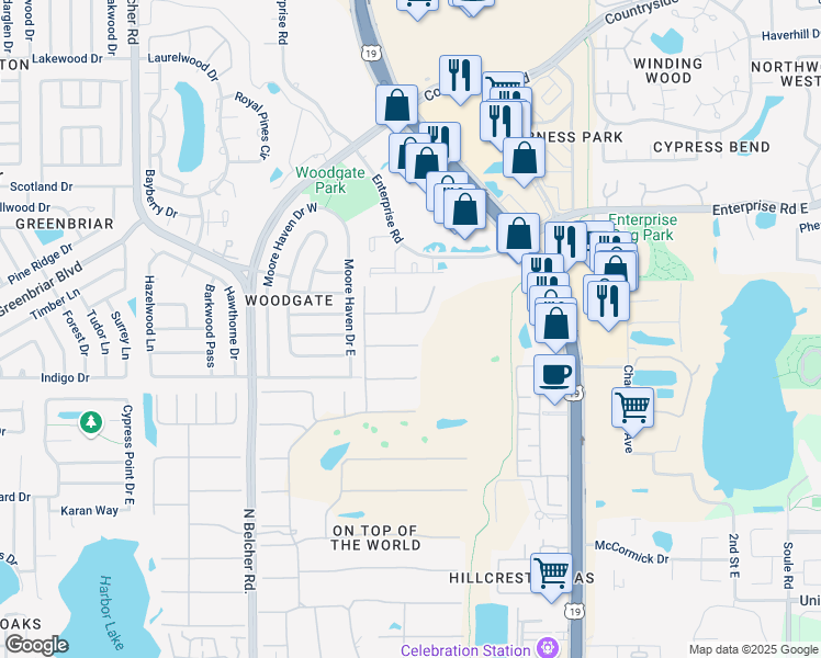map of restaurants, bars, coffee shops, grocery stores, and more near 2471 Sumatran Way in Clearwater