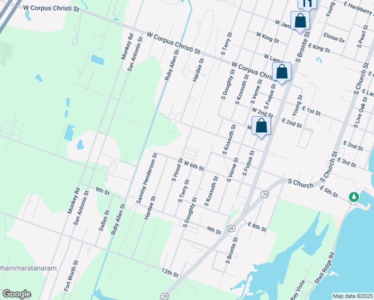 map of restaurants, bars, coffee shops, grocery stores, and more near 602 West 6th Street in Rockport