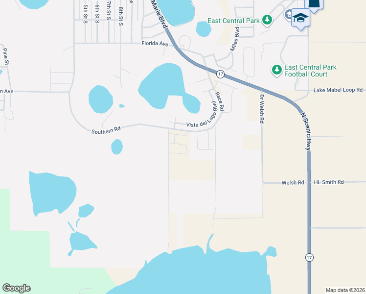map of restaurants, bars, coffee shops, grocery stores, and more near 1308 Vista del Lago Boulevard in Dundee