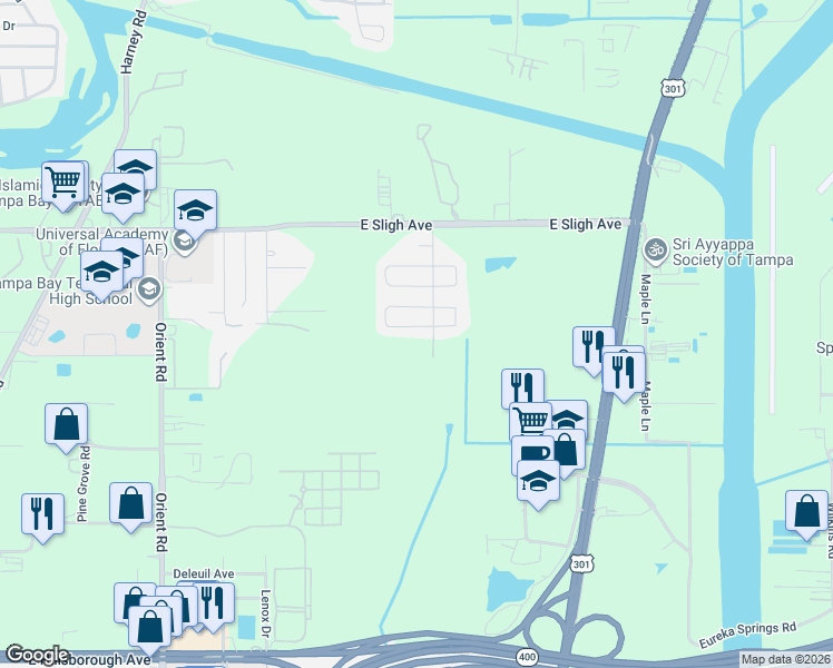 map of restaurants, bars, coffee shops, grocery stores, and more near 8006 Fawnridge Circle in Tampa