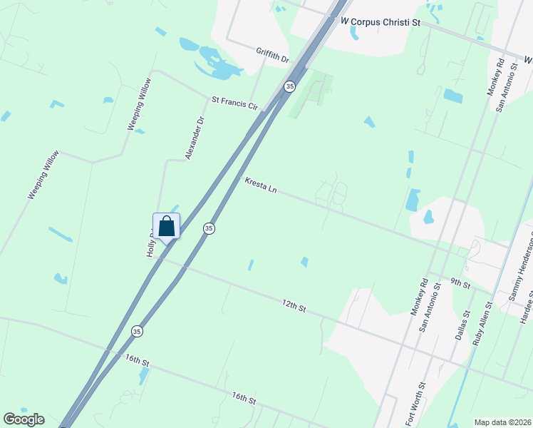 map of restaurants, bars, coffee shops, grocery stores, and more near 1601-1609 Kresta Lane in Rockport