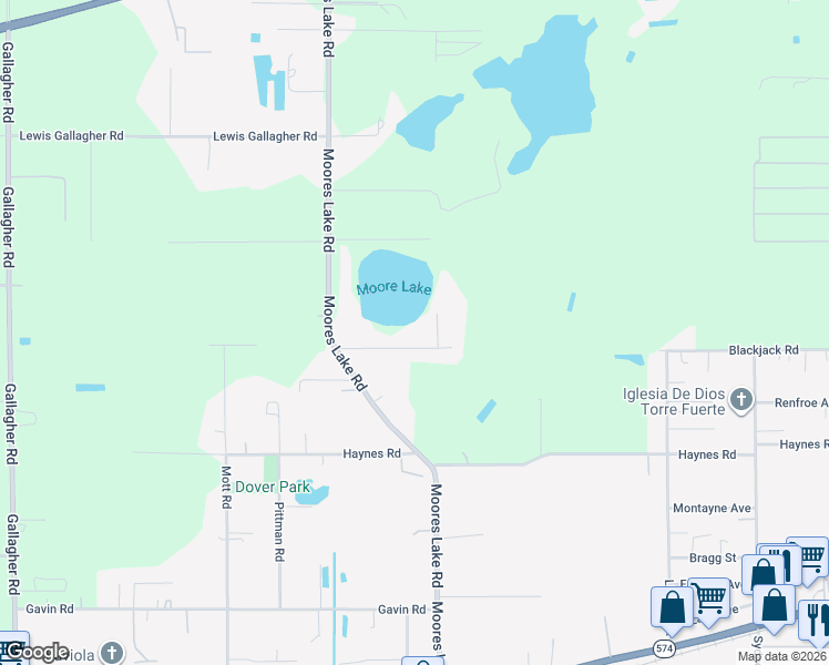 map of restaurants, bars, coffee shops, grocery stores, and more near 14104 Blackjack Road in Dover