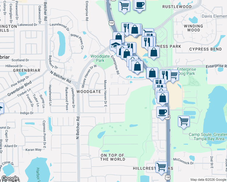 map of restaurants, bars, coffee shops, grocery stores, and more near in Clearwater