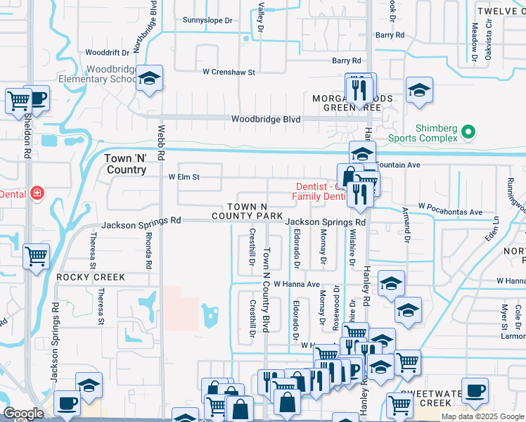 map of restaurants, bars, coffee shops, grocery stores, and more near 7902 West Pocahontas Avenue in Tampa