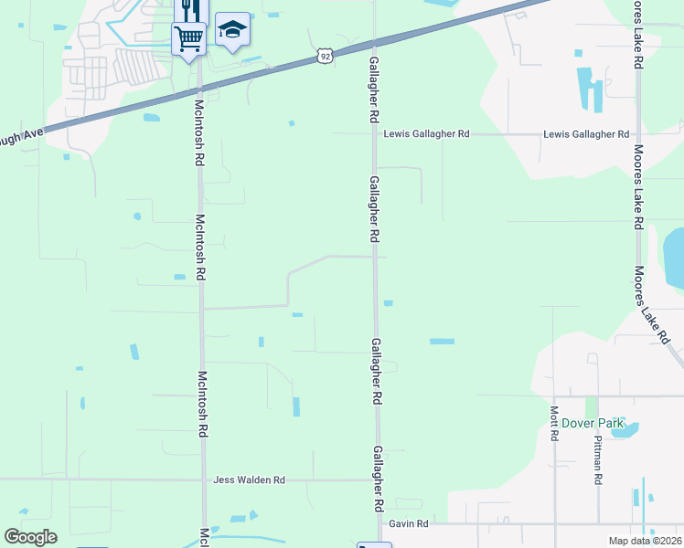 map of restaurants, bars, coffee shops, grocery stores, and more near 13221 Tom Gallagher Road in Dover