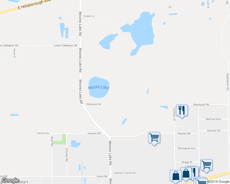 map of restaurants, bars, coffee shops, grocery stores, and more near 14104 Blackjack Road in Dover