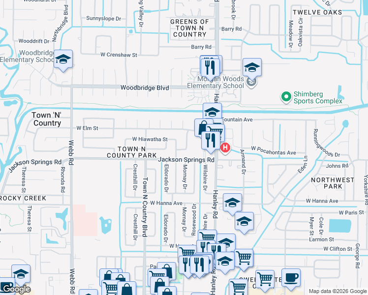 map of restaurants, bars, coffee shops, grocery stores, and more near 6701 Mornay Circle in Tampa