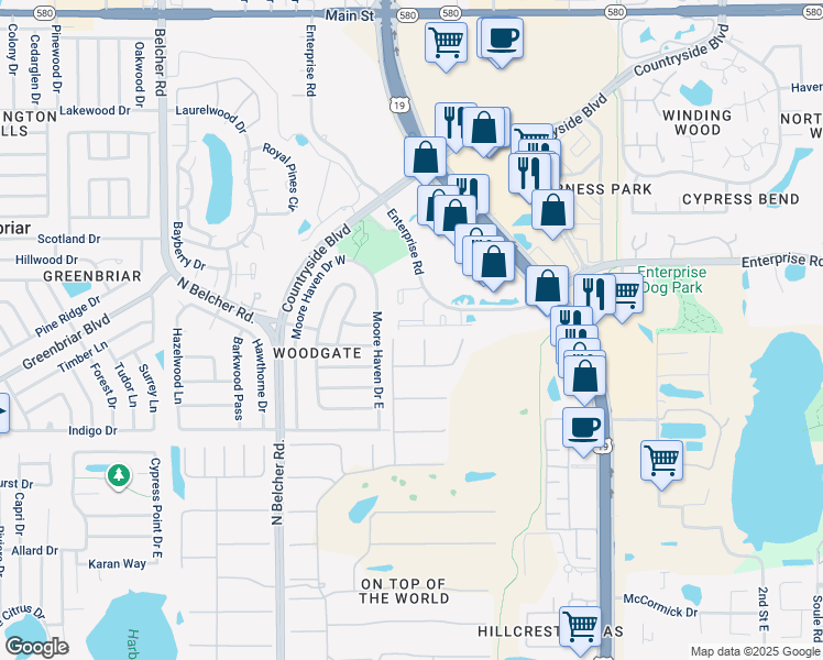 map of restaurants, bars, coffee shops, grocery stores, and more near in Clearwater