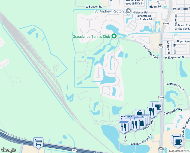 map of restaurants, bars, coffee shops, grocery stores, and more near 3085 Shoal Creek Village Drive in Lakeland