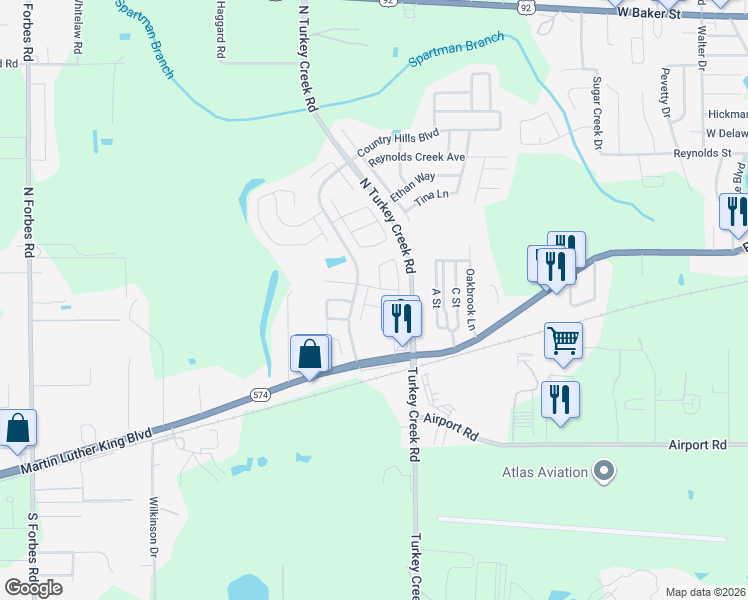 map of restaurants, bars, coffee shops, grocery stores, and more near 4666 Copper Lane in Plant City