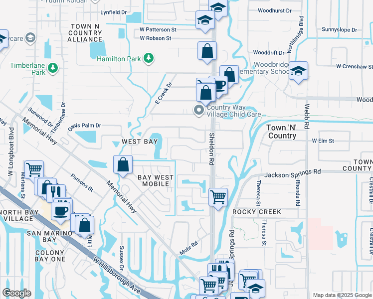 map of restaurants, bars, coffee shops, grocery stores, and more near 8812 Brennan Circle in Town 'n' Country