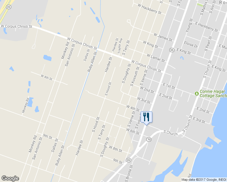 map of restaurants, bars, coffee shops, grocery stores, and more near 1203 South Terry Street in Rockport