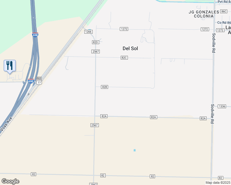 map of restaurants, bars, coffee shops, grocery stores, and more near 12833 County Road 82B in Sinton