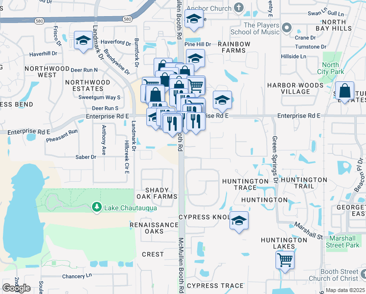 map of restaurants, bars, coffee shops, grocery stores, and more near 1 Booth Boulevard in Safety Harbor