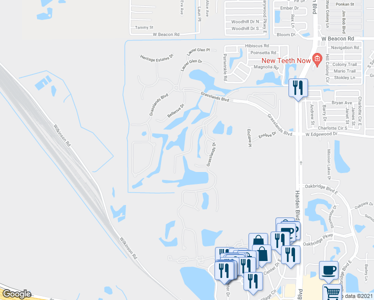 map of restaurants, bars, coffee shops, grocery stores, and more near 2965 Shoal Creek Village Drive in Lakeland