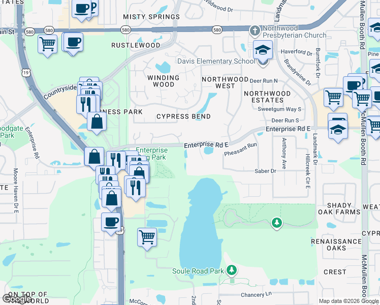 map of restaurants, bars, coffee shops, grocery stores, and more near in Clearwater