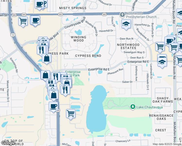 map of restaurants, bars, coffee shops, grocery stores, and more near in Clearwater