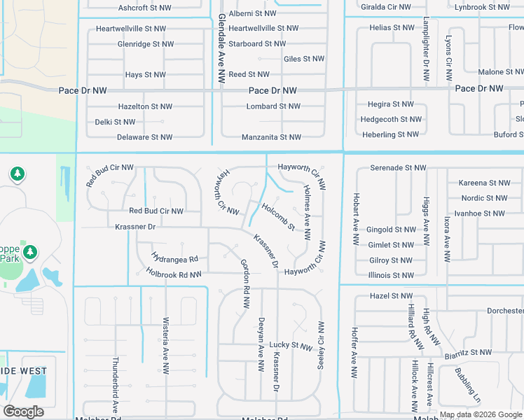 map of restaurants, bars, coffee shops, grocery stores, and more near 541 Dixon Road Northwest in Palm Bay