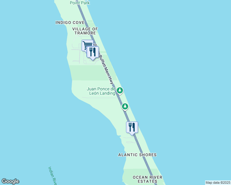 map of restaurants, bars, coffee shops, grocery stores, and more near 4005 Florida A1A in Melbourne Beach