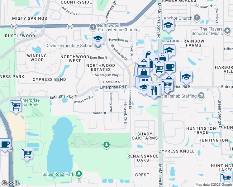 map of restaurants, bars, coffee shops, grocery stores, and more near 2457 Bond Avenue in Clearwater