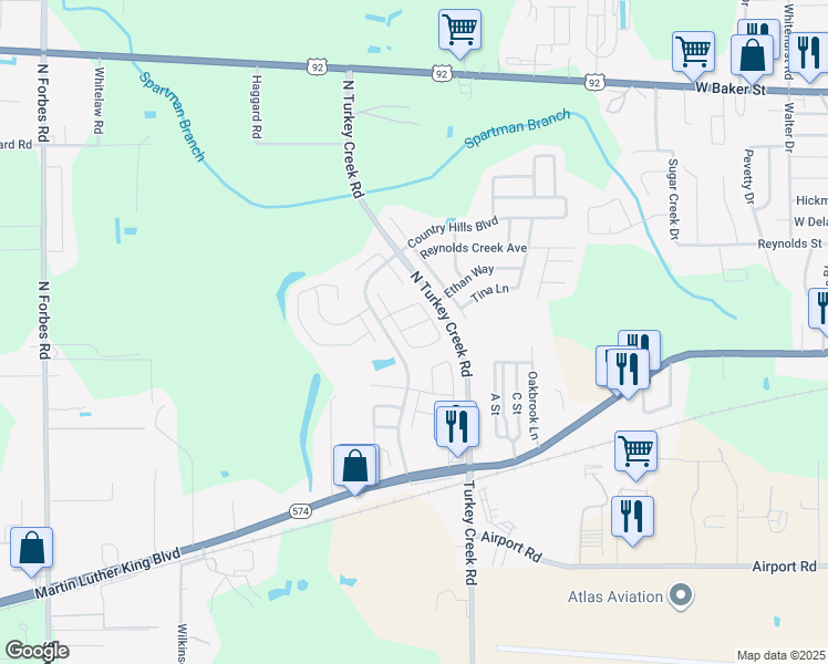 map of restaurants, bars, coffee shops, grocery stores, and more near 4607 Lantana Place in Plant City