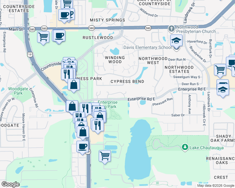 map of restaurants, bars, coffee shops, grocery stores, and more near in Clearwater
